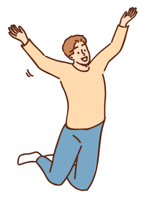 ジャンプする男の子